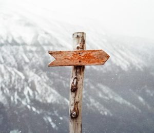 Marker on mountain